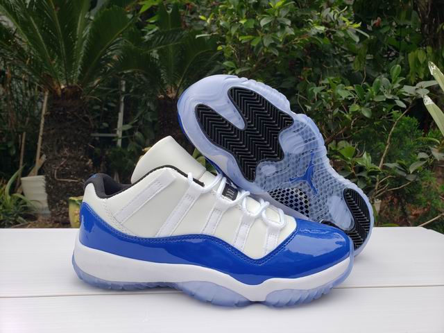 Air Jordan 11 Low Blue White Men's Basketball Shoes-57